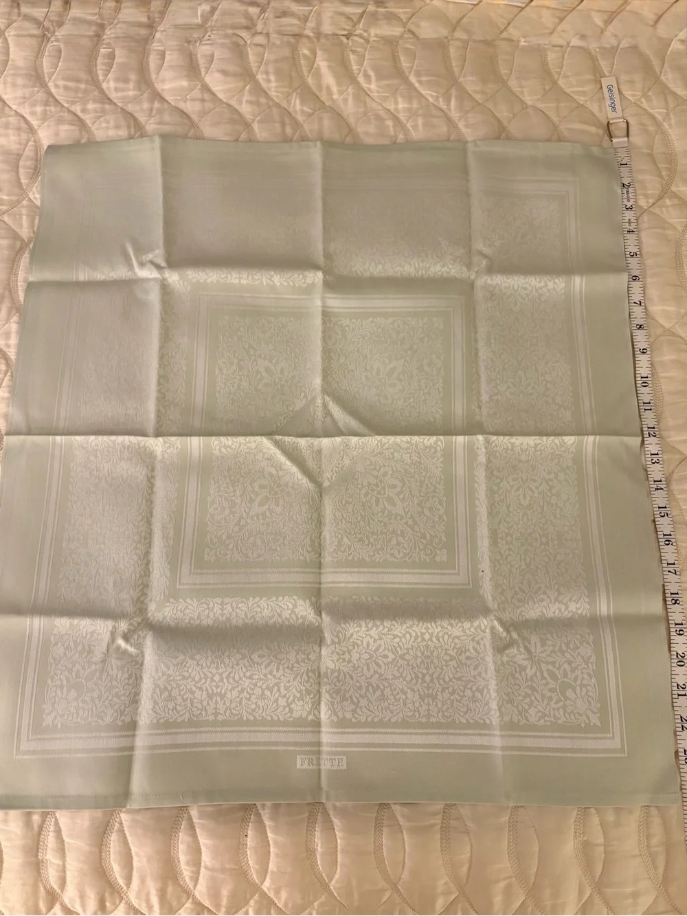 Frette Elegant Sage Green Decorative Damask Napkin Set Home Dining